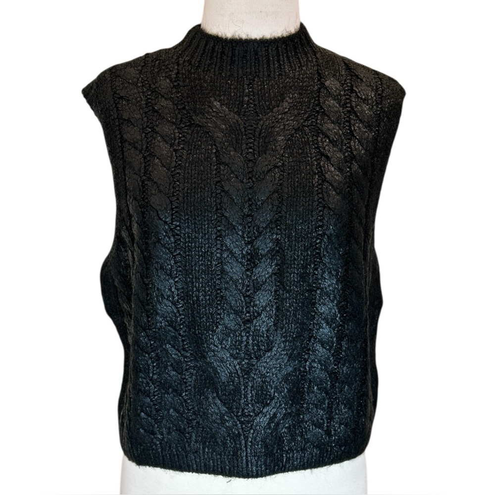 Cable Knit Sweater Vest The Drop Black (XL) Fits smaller see sizing details NWT